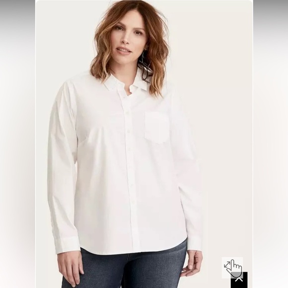 Torrid | Poplin Collared Shirt Bright White sz 1x - Picture 1 of 16